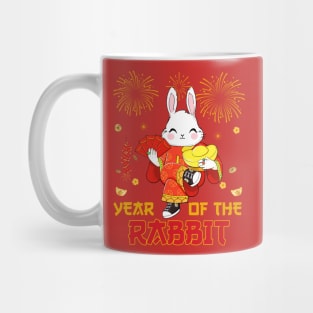 2023 Dabbing Rabbit Chinese New Year Fireworks New Year Eve Mug